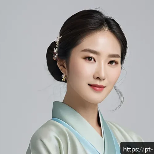 Home 26 강소라 출산 후 복귀작 - A serene and elegant portrait of a South Korean woman in her early 30s, embodying strength and grace...