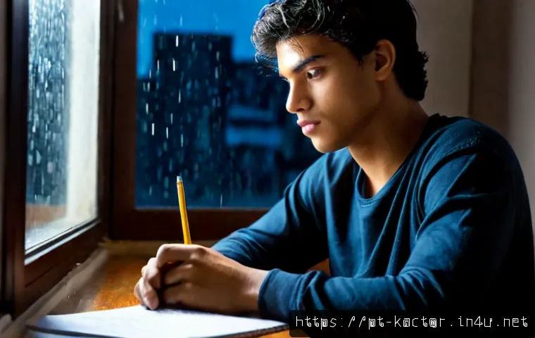 Home 17 유아인 작품 속 캐릭터 분석 - Photorealistic cinematic portrait of a conflicted young Brazilian actor studying character notes in ...